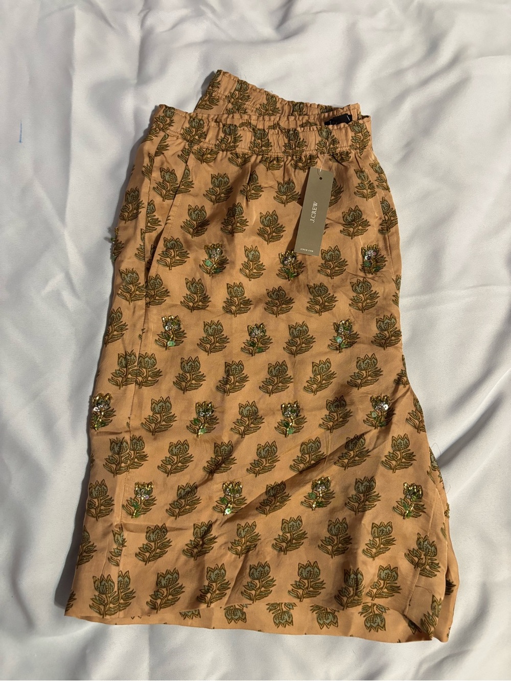 J. Crew Peach Floral Sequin-Embellished Shorts - Picture 3 of 6